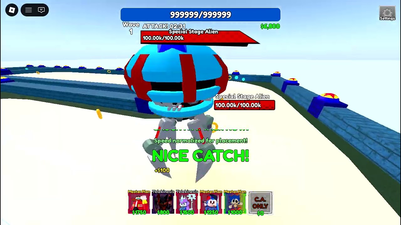 Roblox Project sonic Td winning the special act ticket boss