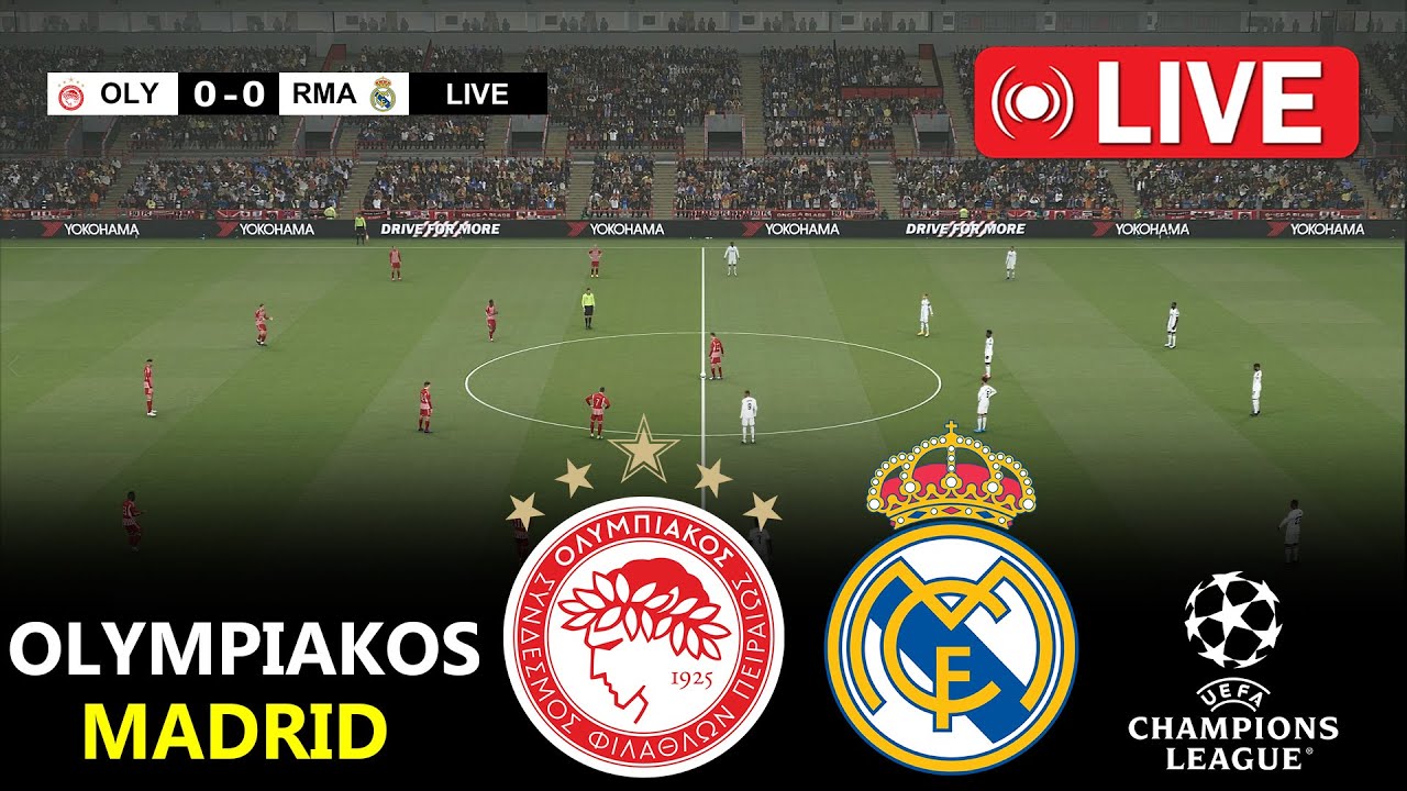 Olympiakos vs Real Madrid | Champions League 2025/26 | UCL Live Stream | PES 21 Simulation Gameplay