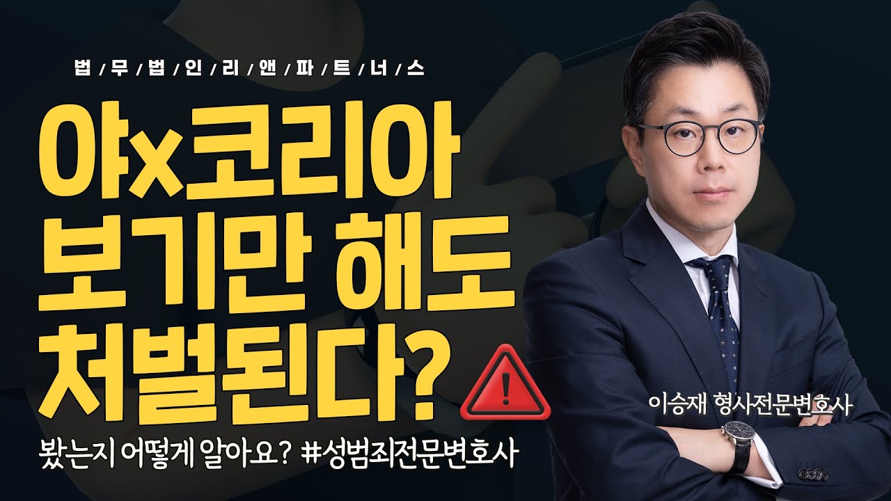 야x코리아 보기만 해도 처벌된다? 봤는지 어떻게 알아요? #성범죄전문변호사