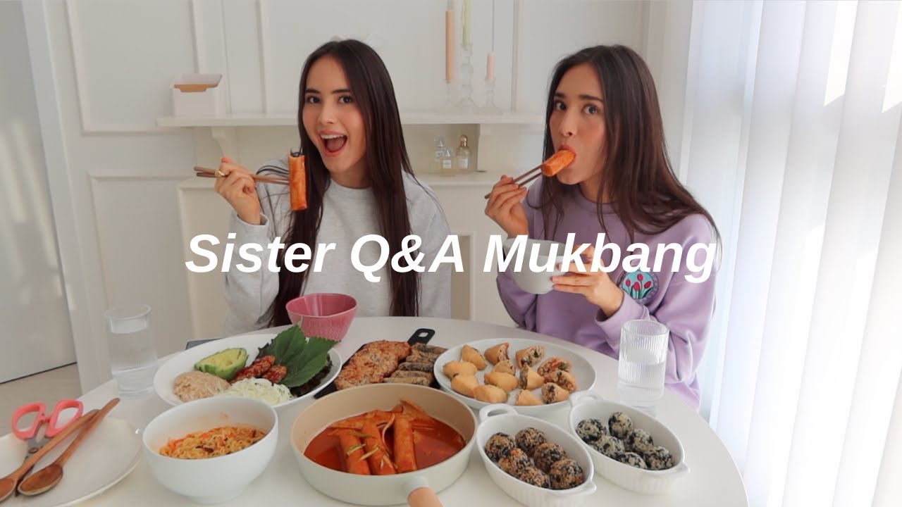Mukbang Q&A: Half Korean SISTERS living together in Seoul, Love Language, MBTI, Biggest Fears, K-POP