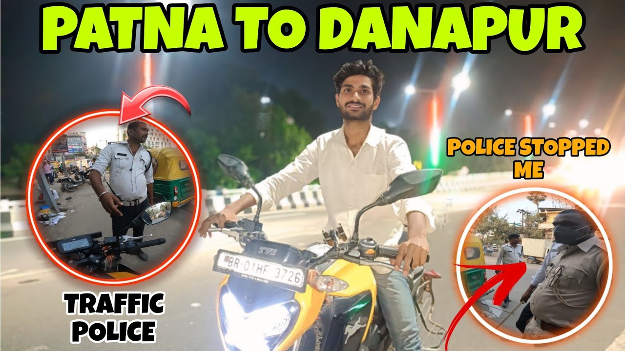 &ldquo;Patna To Danapur Ride | Police Ne Rok Liya 😱 | TVS Raider Motovlog&rdquo;