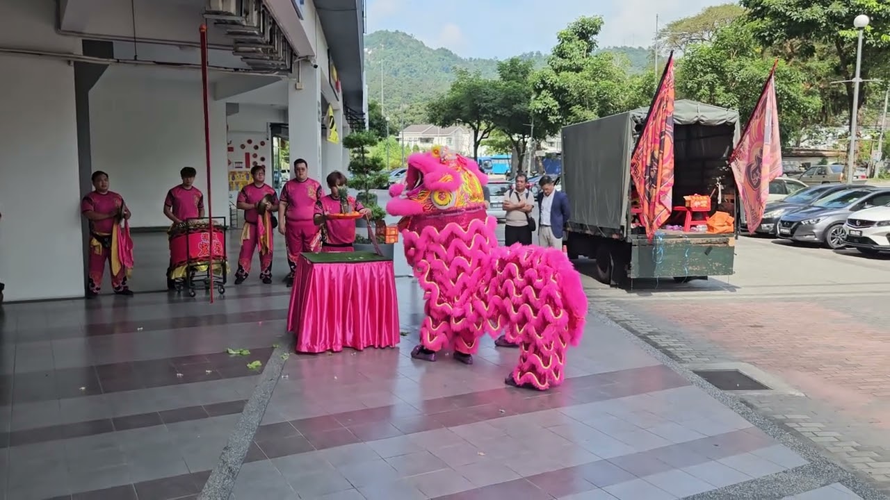 Lion Dansing for opening ceremony in Penang 2025 Feb 18