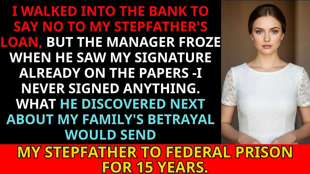 Stepfather beat me at the branch for not co-signing—Mom: “Don’t shame us”—the manager paused...