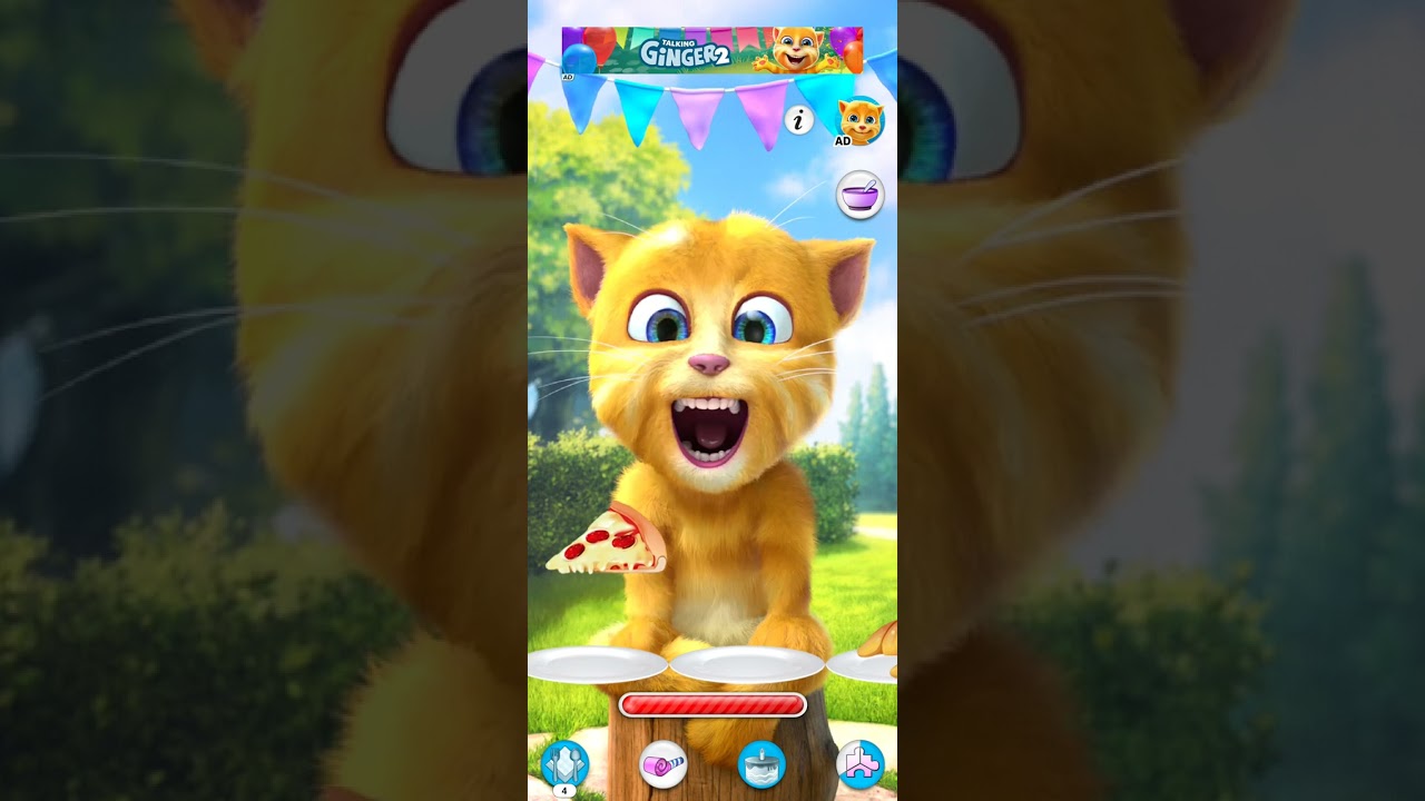 My Talking Ginger 2 eating foods games