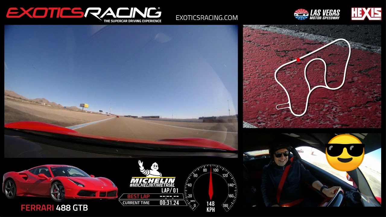 Carros pra voc&ecirc; - Ferrari 488 GTB - 4 voltas no Aut&oacute;dromo Las Vegas Motor Speedway
