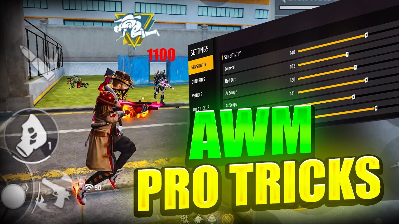 AWM TIPS AND TRICKS FREE FIRE 🔥 FREE FIRE AWM PRO SETTING🎯ARROW GAMING SNIPER TRICK PART 2