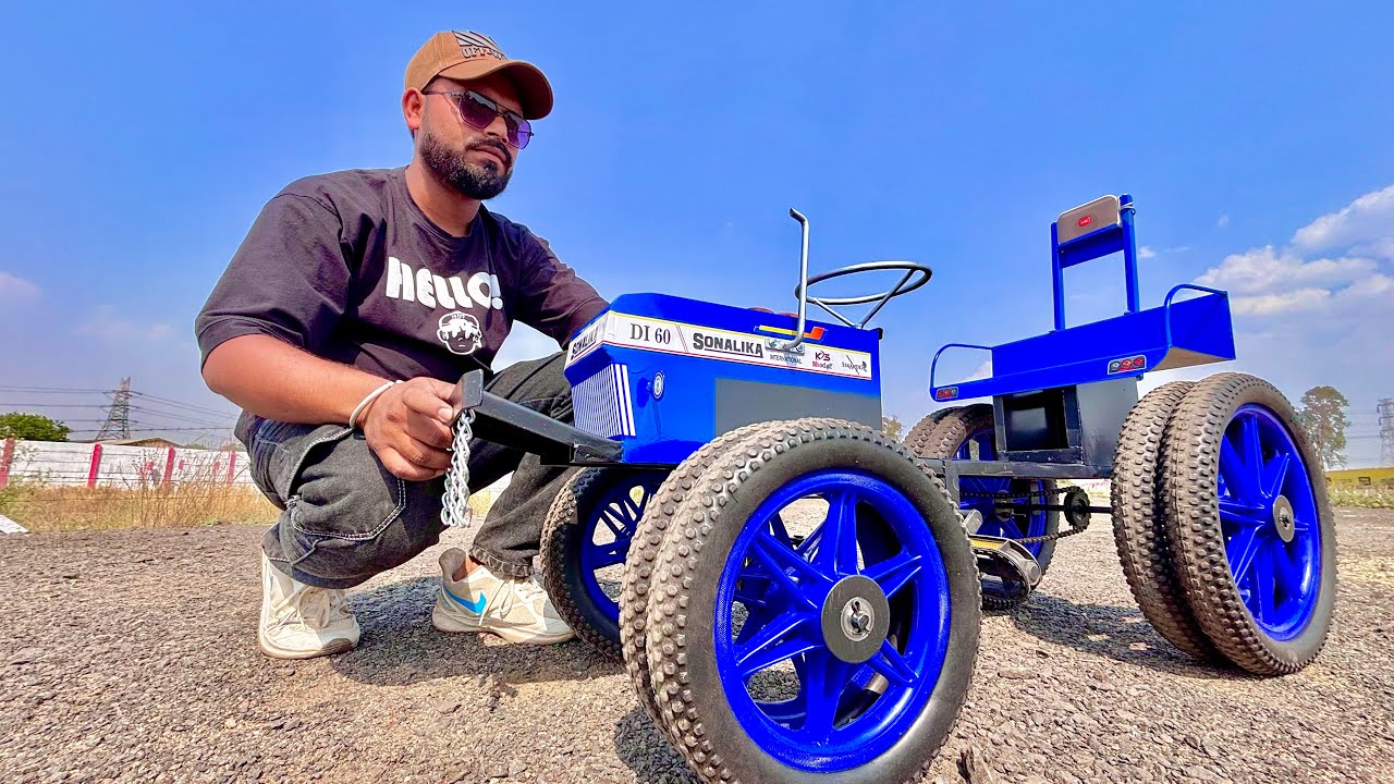 Unboxed Sonalika Di 60 Hand Made Iron Tractor 4X4 Self Drive for singal Person |