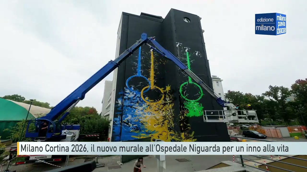 Milano, l'Ospedale Niguarda si prepara alle Olimpiadi di Milano-Cortina 2026 con un nuovo murales