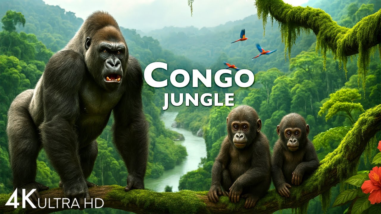 Congo Jungle 4K - Home of Majestic Gorillas & Rare Wildlife | Jungle Animal Discovery Film