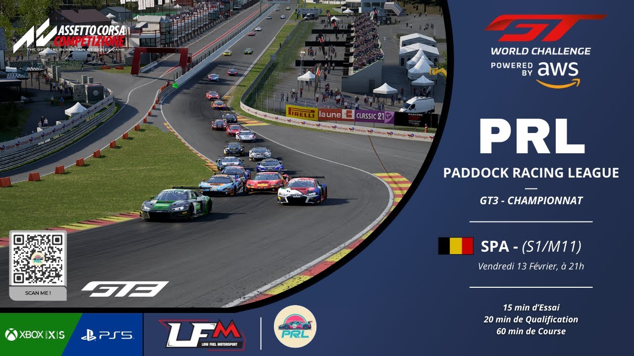 # Assetto corsa competizione: CAST du championnat GT3 pour la TEAM-PRL: manche 11 spa-francorchamps