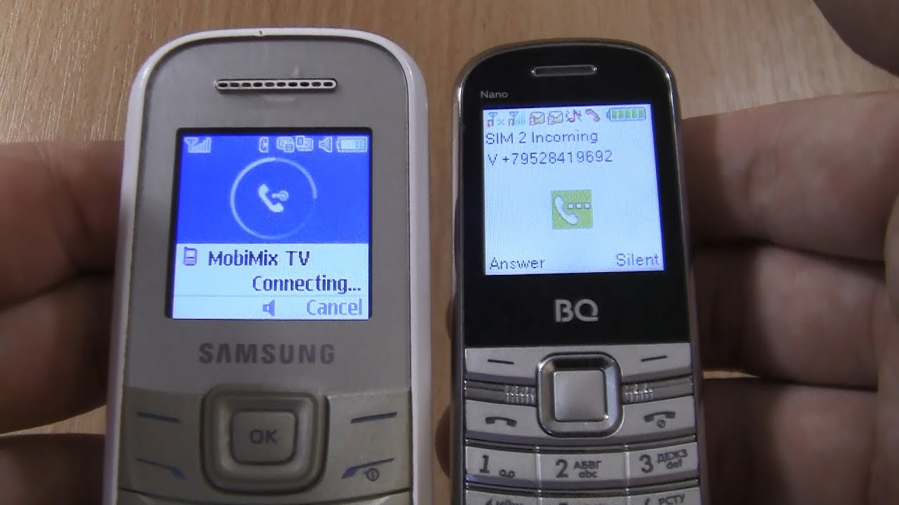 Incoming call & Outgoing call at the Same Time Samsung 1200M +BQ Nano 1415
