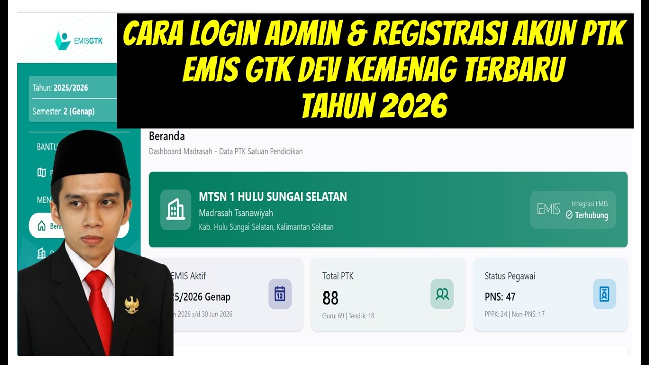 Cara Login Admin PTK & registrasi akun PTK EMIS GTK/Simpatika DEV Kemenag Terbaru Tahun 2026