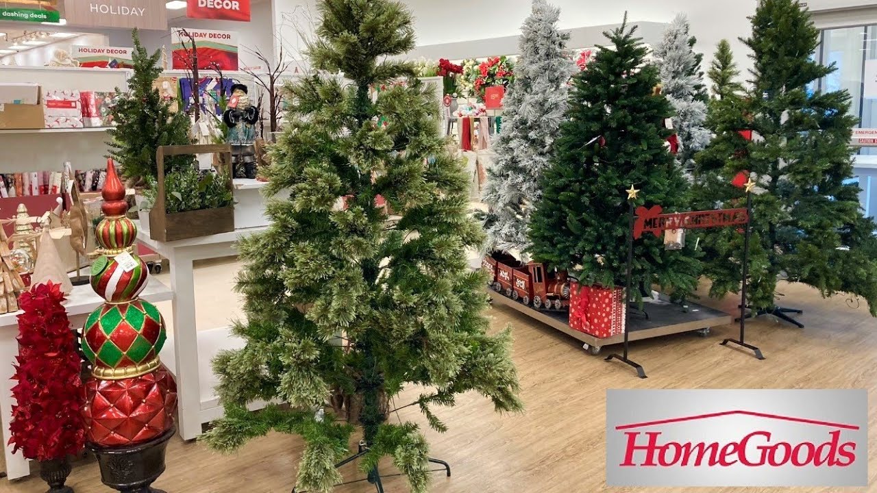HOMEGOODS SHOP WITH ME CHRISTMAS DECORATIONS CHRISTMAS TREES HOME DECOR SHOPPING STORE WALK THROUGH