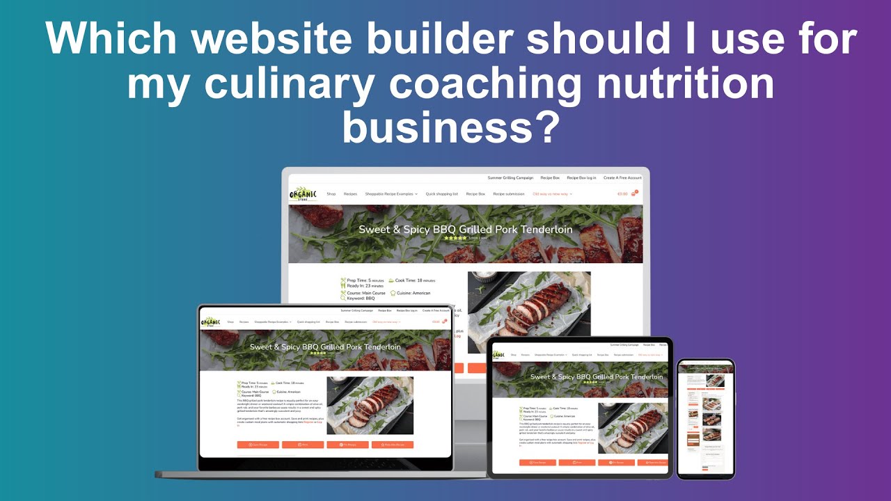 Which website builder should I use for my culinary coaching nutrition business?