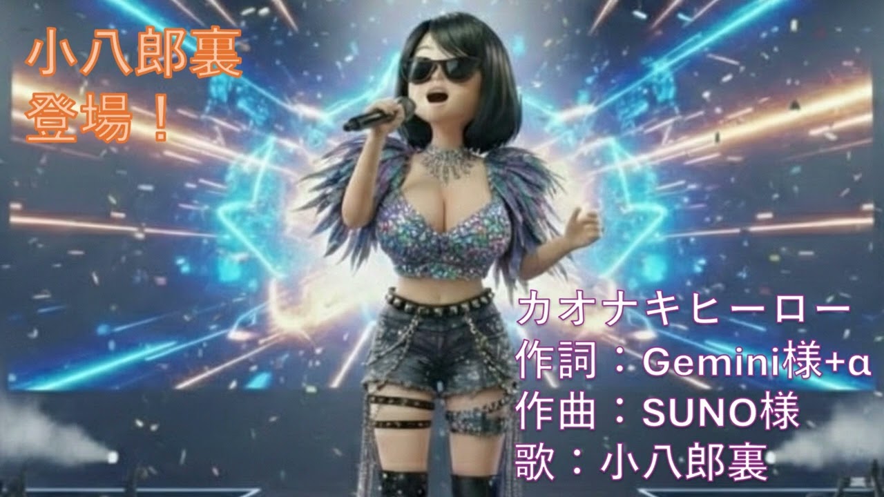 【小八郎裏登場！】＃３　カオナキヒーロー　作詞：Gemini様＋α　作曲：SUNO様　歌：小八郎裏　（Alto⇨Sopranoに変更）