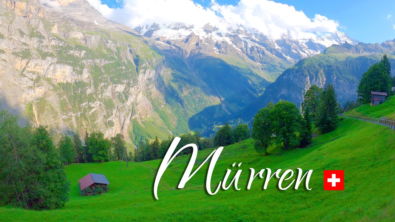 Mürren 4K, a Stunning Mountain Village offering amazing panoramic views of the Alps in Switzerland