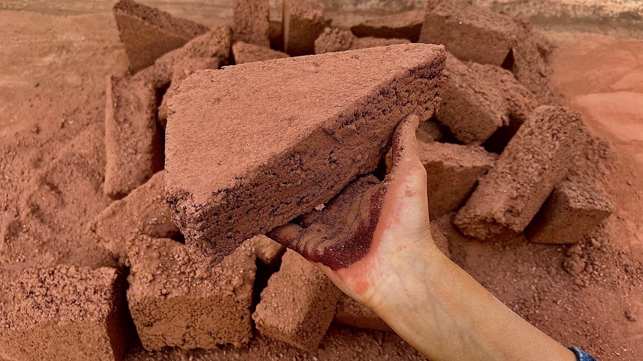 New | Grainy Reddirt 🍕 Slices Dry Floor Crumbling (Part 1) And Dust Play ASMR 
