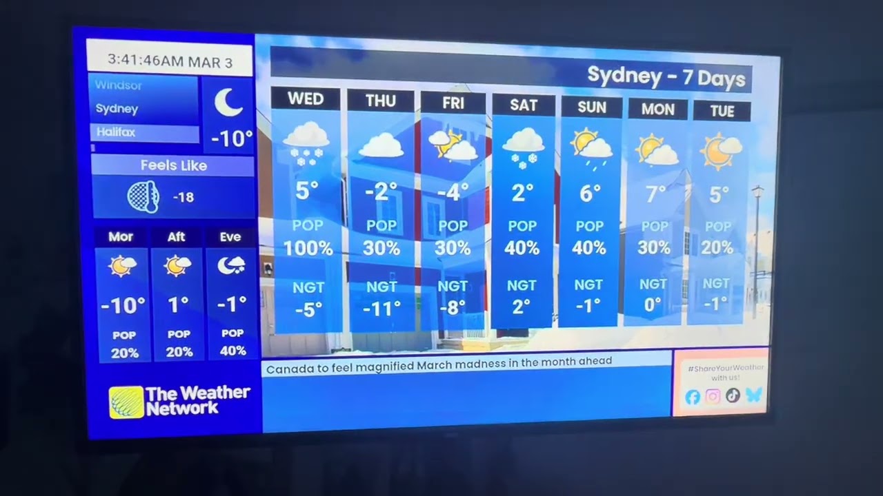 The Weather Network Local Forecast/Advert Tuesday March 3 2026 