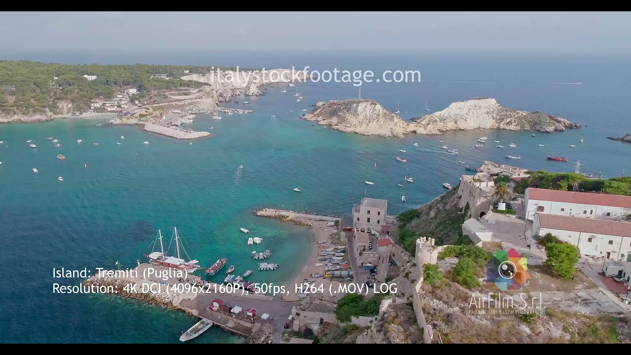 Puglia: Isole Tremiti 4K aerial videos