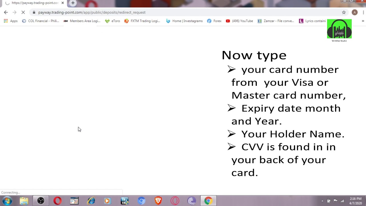 XM How to Deposit XM Forex Broker Using Visa Master Card.