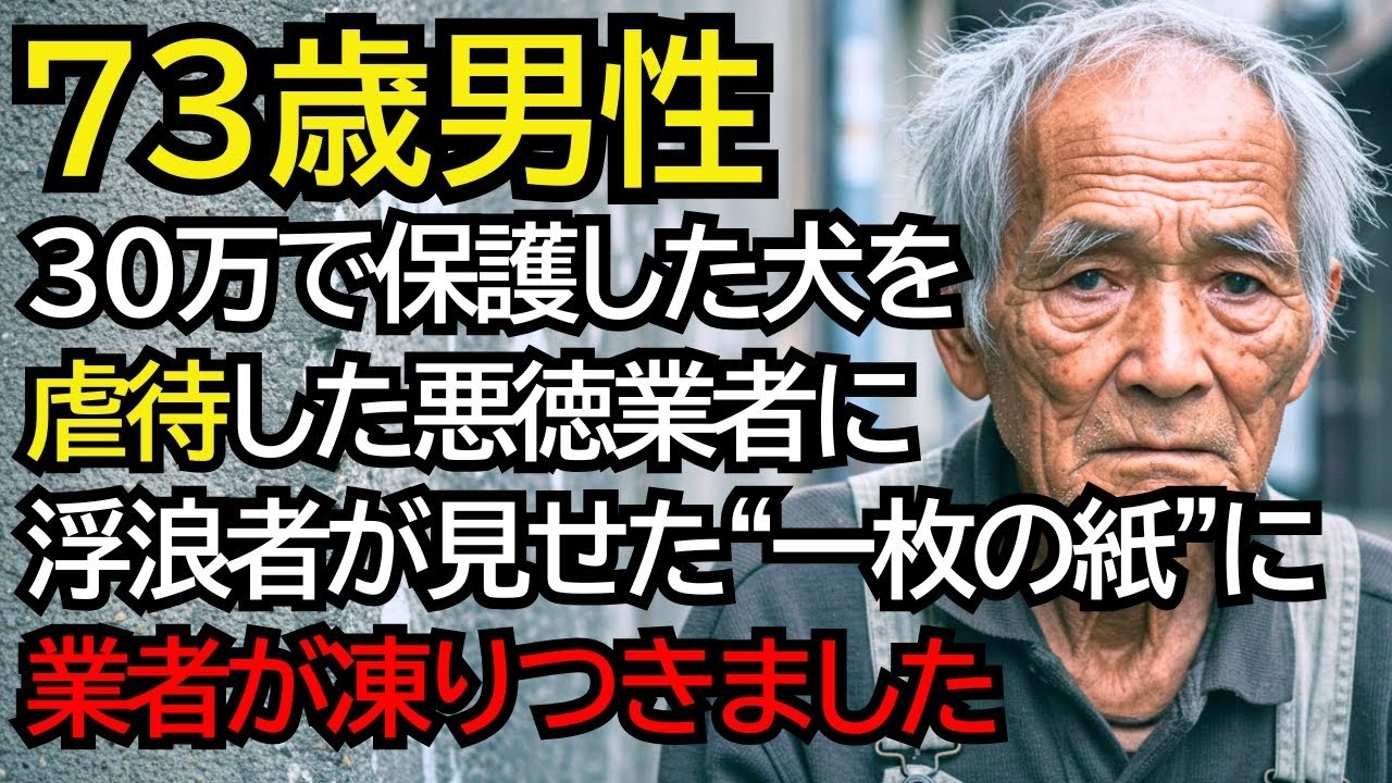 30万で保護した犬を虐待していた悪徳業者に、ホームレスのおじいさんが見せた“1枚の紙”──そこに書かれた内容に業者が凍りつきました