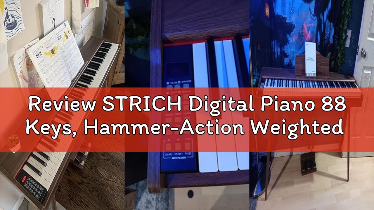 Review STRICH Digital Piano 88 Keys, Hammer-Action Weighted Keyboard, Full size Electric Piano Keybo