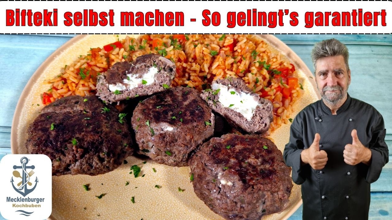 Griechisches Bifteki mit Tomatenreis - Urlaubsfeeling ohne Flugticket!
