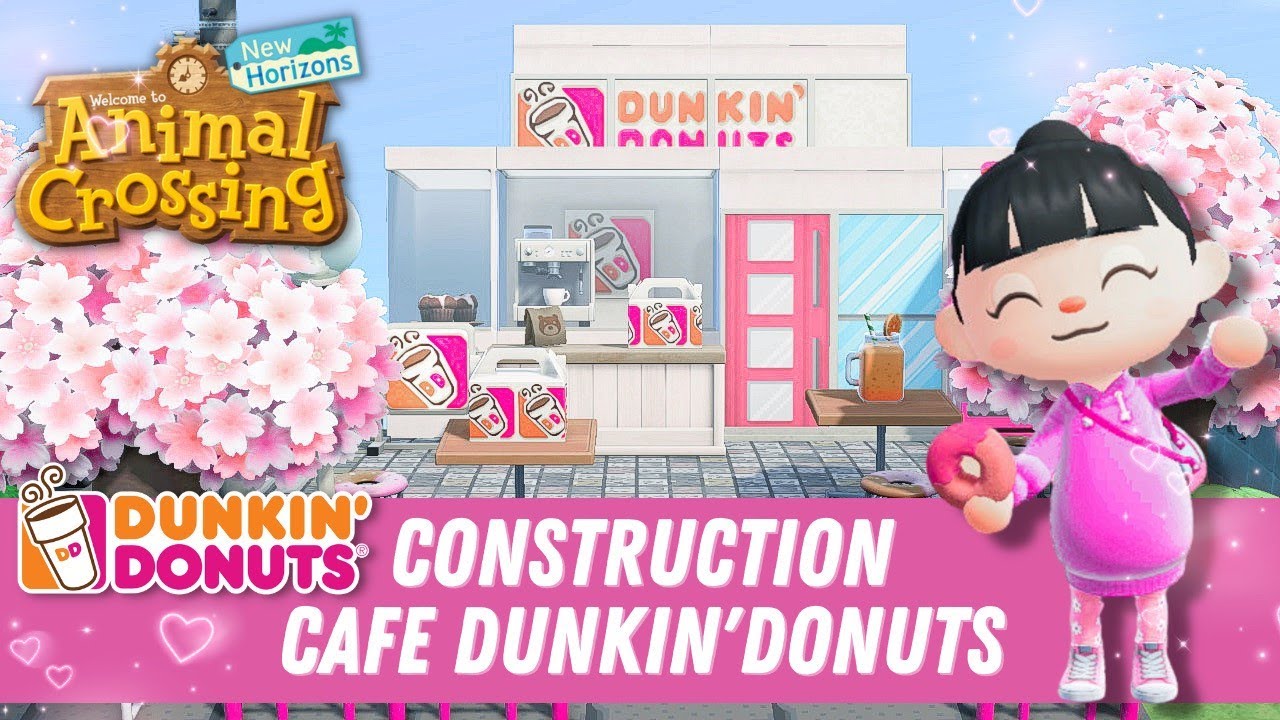 CONSTRUCTION D'UN CAFE DUNKIN'DONUTS ☕🌸 DANS ANIMAL CROSSING NEW HORIZONS 💗