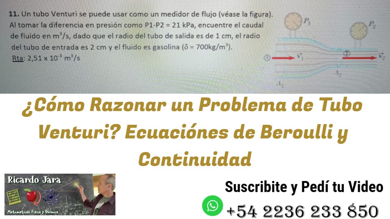 Tubo Venturi Cálculo del Caudal