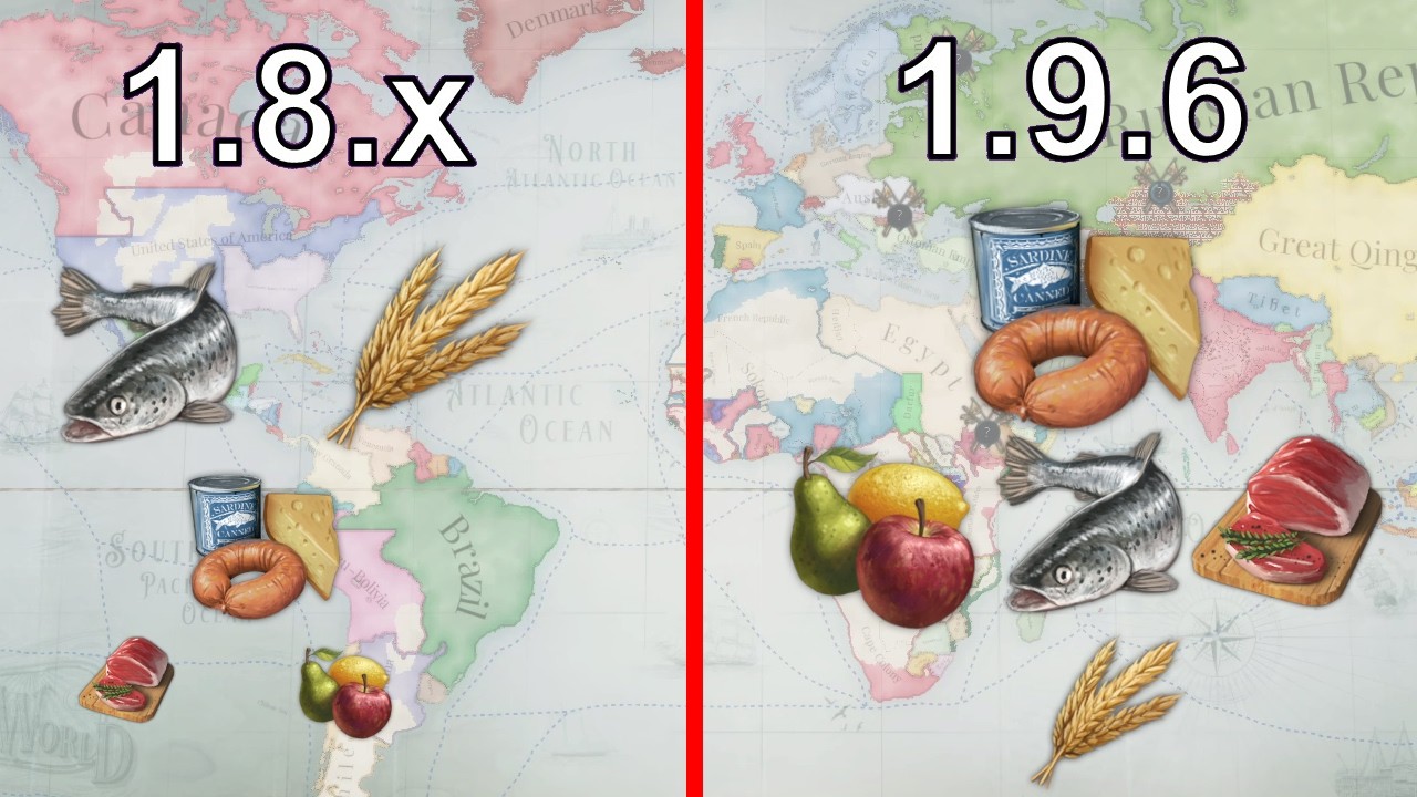 How 1.9.0 and 1.9.6 Changed Food Weights