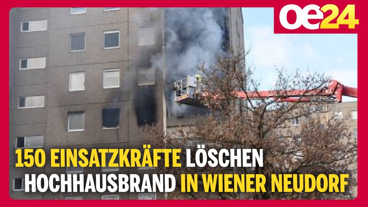 150 Einsatzkräfte löschen Hochhausbrand in Wiener Neudorf