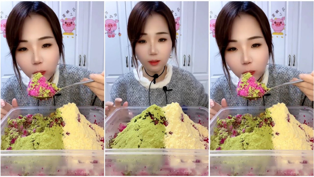 ASMR ICE EATING | MATCHA & MILK POWDER | RELAX VIDEO