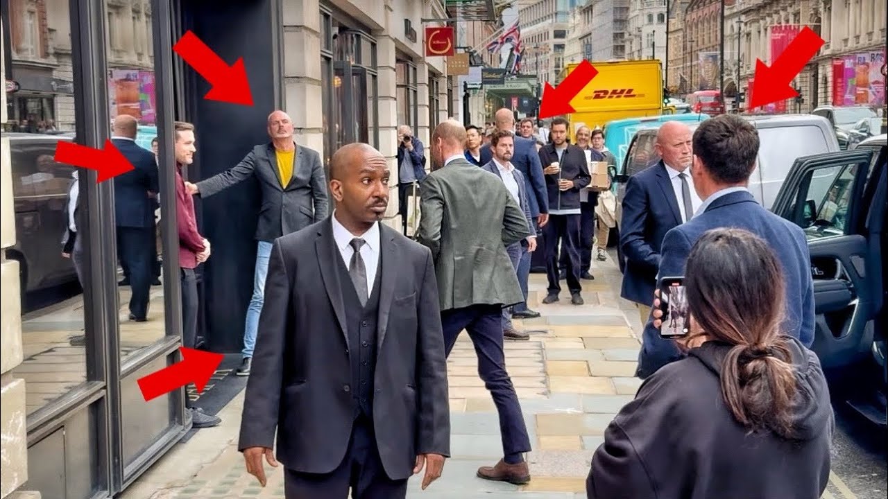 Prince William Surrounded by Undercover Security - London Bystanders Stunned!