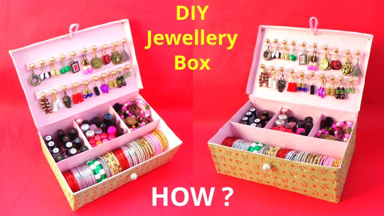 How to make Bangle Box with waste Shoebox | Best out of waste | DIY jewellery Organizer