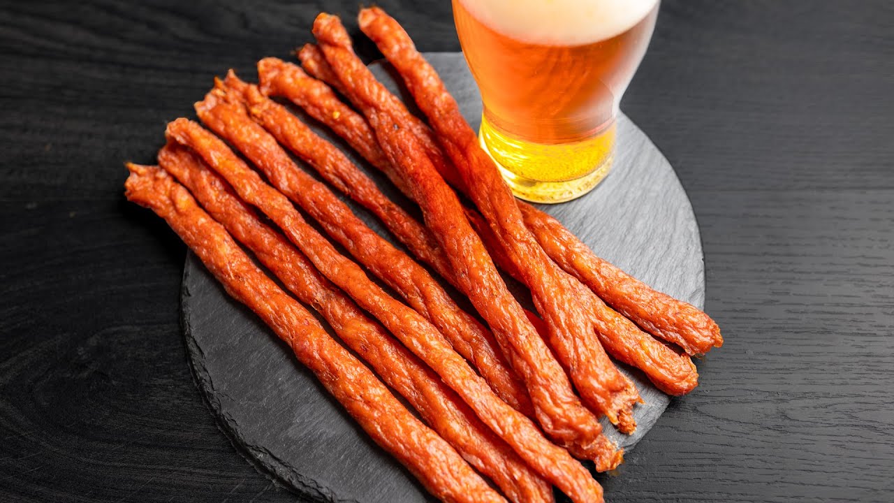 Just Mix the Chicken With the Spices | Easy Jerky Sticks Recipe for Beer