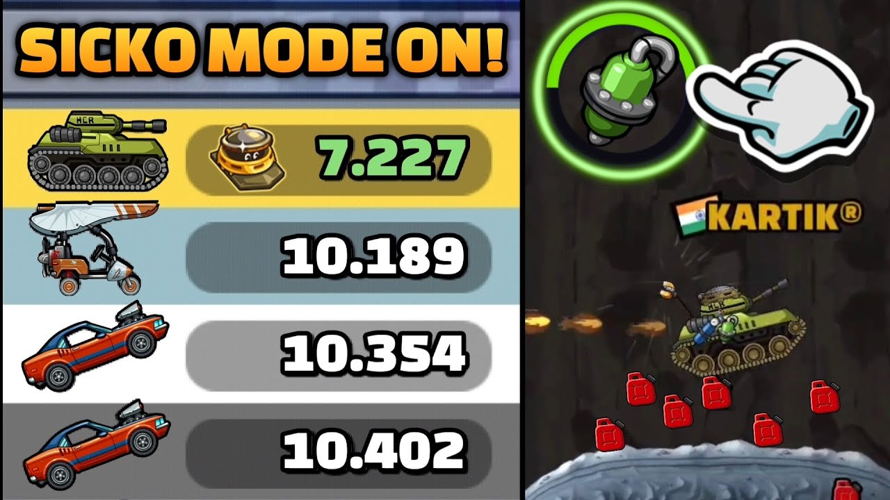 TANK IS UNBEATABLE IN SICKO MODE!! 🤯 IN COMMUNITY SHOWCASE - Hill Climb Racing 2