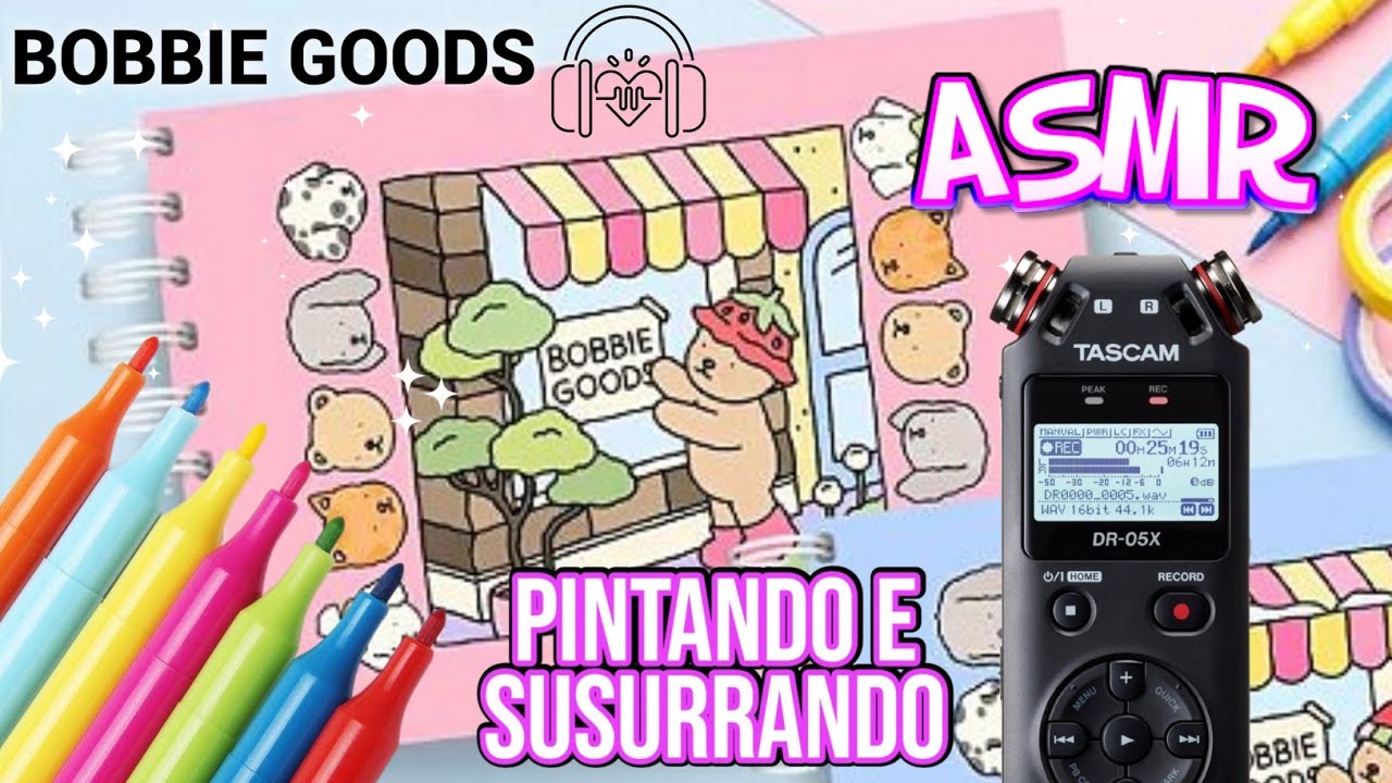 ASMR💦 Pintando Pela PRIMEIRA Vez O Livro Do Bobbie Goods Pintando Enquanto Sussurro No Seu Ouvido!