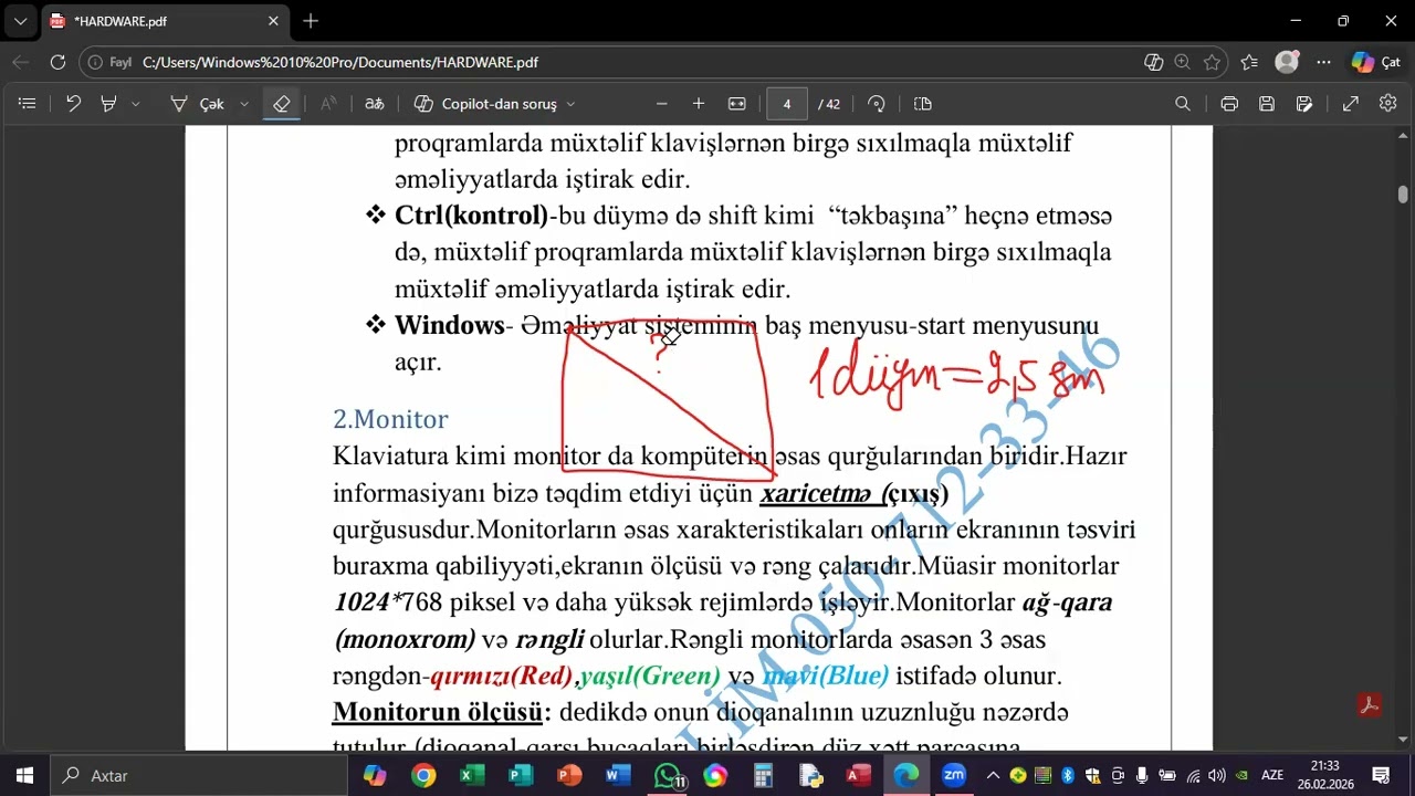 Kompüterin  Aparat Təminatı Hardware 1 ci hissə