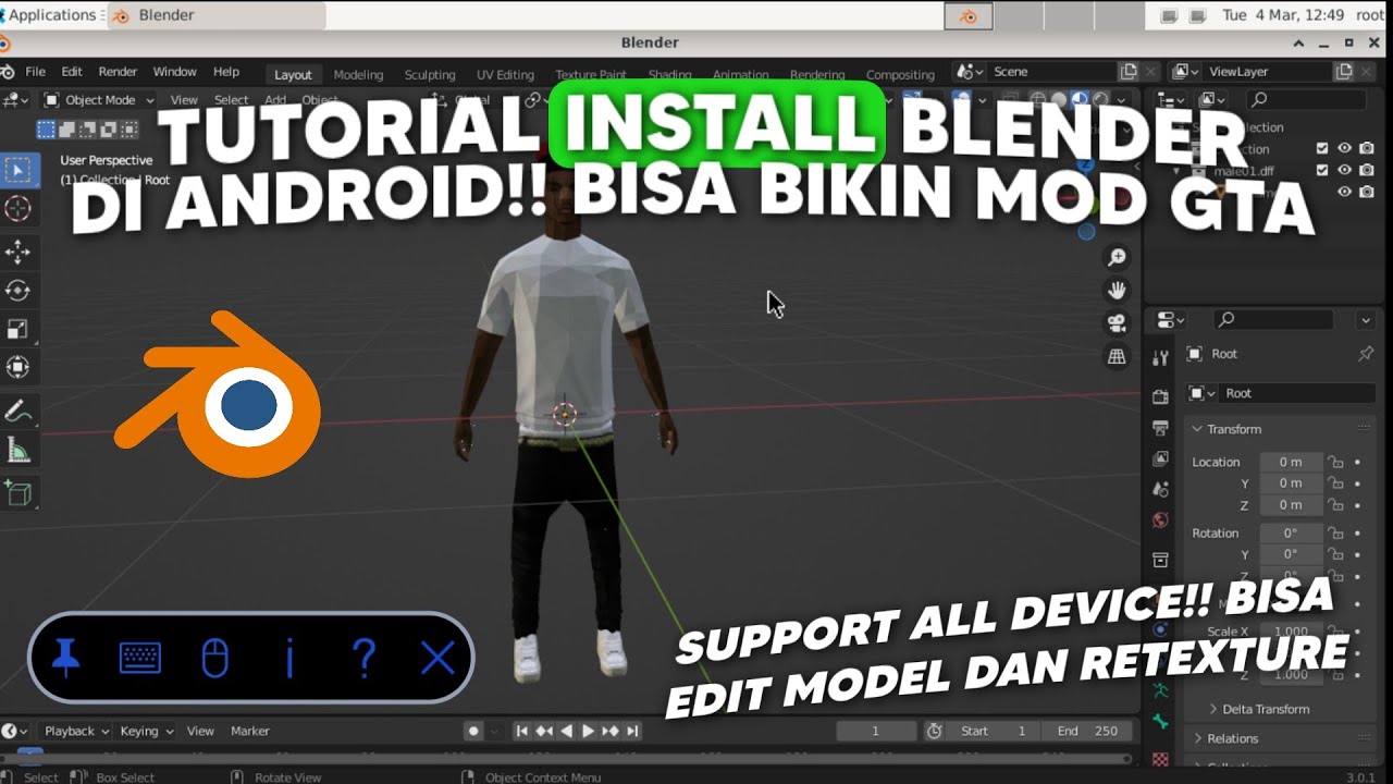 TUTORIAL INSTALL BLENDER DI ANDROID! BISA BIKIN MOD GTA SA/MP | BISA EDIT MODEL DAN RETEXTURE