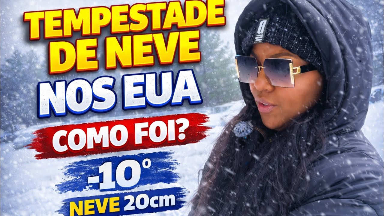 Tempestade de neve nos EUA ❄️☃️ | Um dia real de frio,  e família