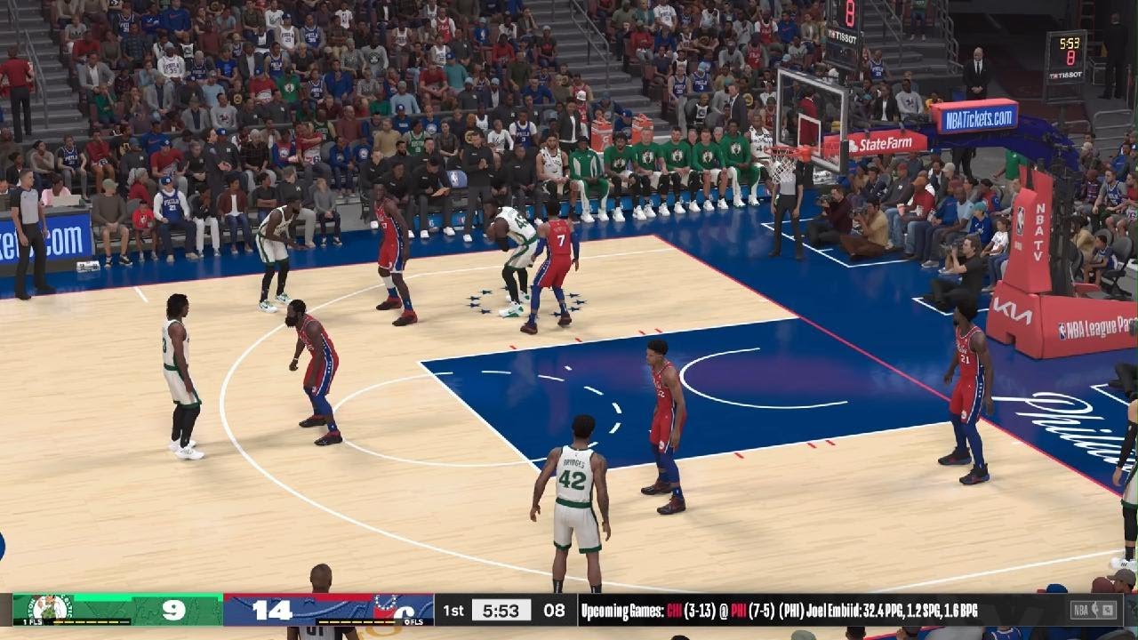 James Harden vs Jayson Tatum 1st half 76ers vs Celtics