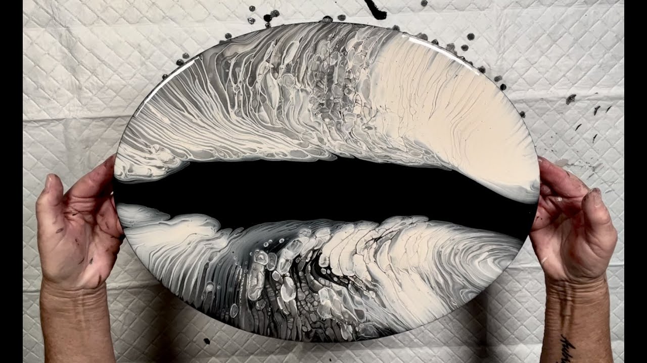 Easy Traveling Ring Pour With TWO COLORS  Acrylic Pour Painting, Flow Art, Fluid Art Technique,