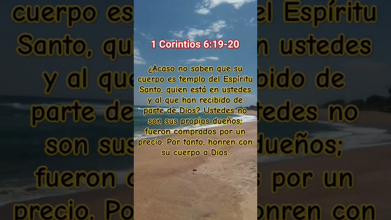 VERS&Iacute;CULO. 1 Corintios 6:19-20. nuestro cuerpo es templo del esp&iacute;ritu Santo.