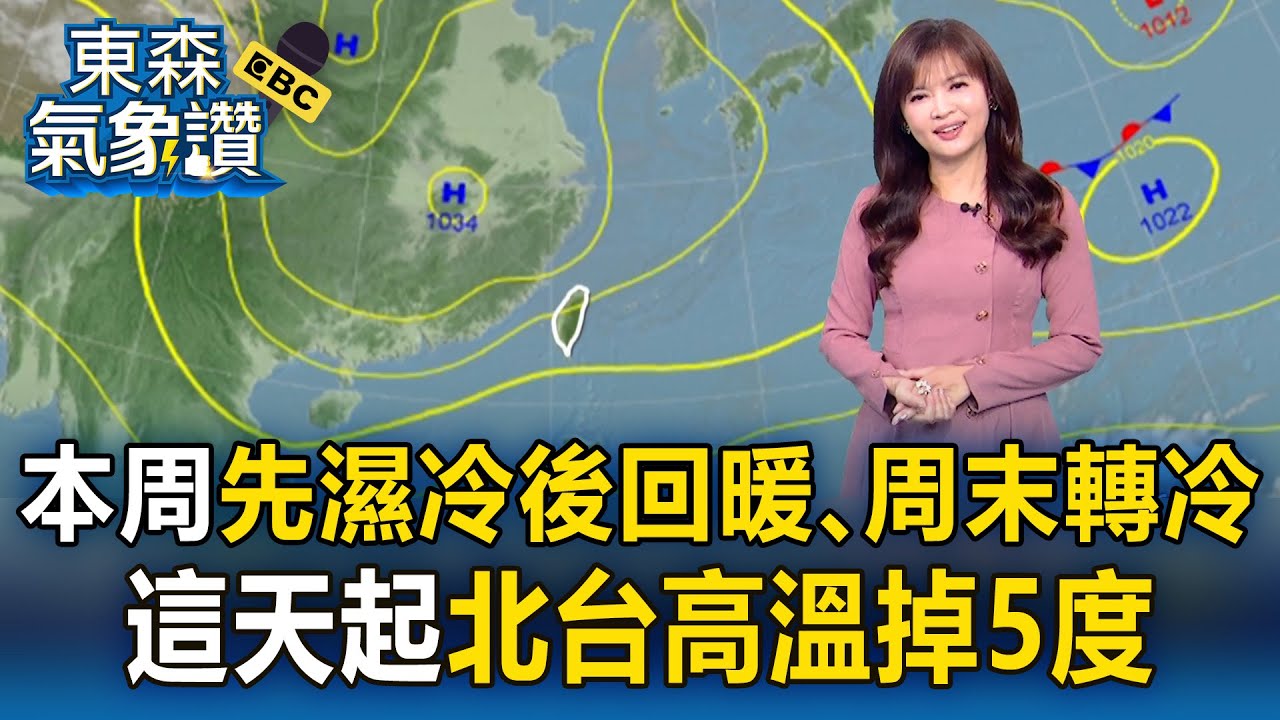 本周「先濕冷後回暖、周末再轉冷」！這天起「氣溫溜滑梯」北台高溫掉5度｜20260202【淑麗氣象讚】