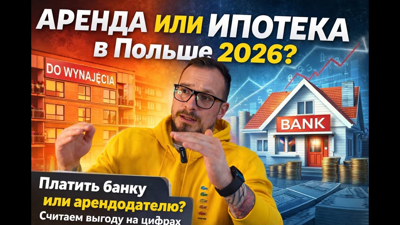 АРЕНДА ИЛИ ИПОТЕКА в Польше 2026? Платить банку или арендодателю? Считаем выгоду на цифрах