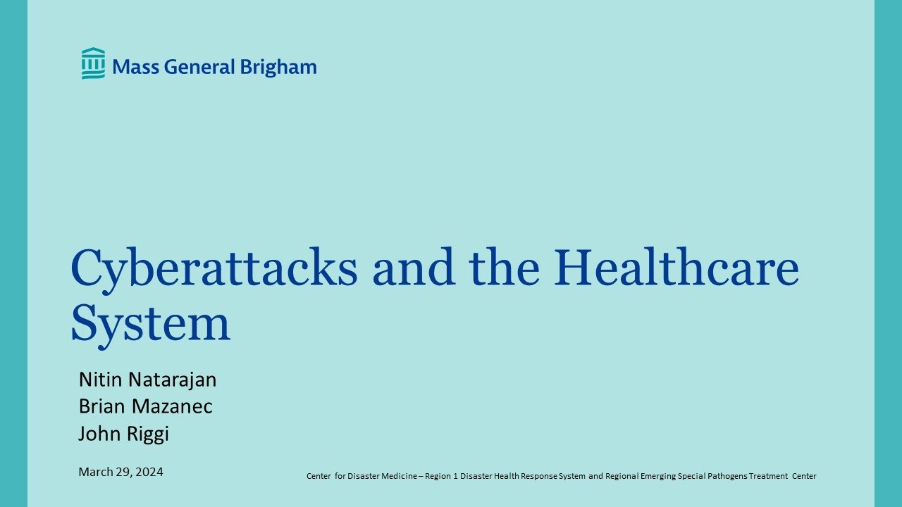 Cyberattacks and the Healthcare System