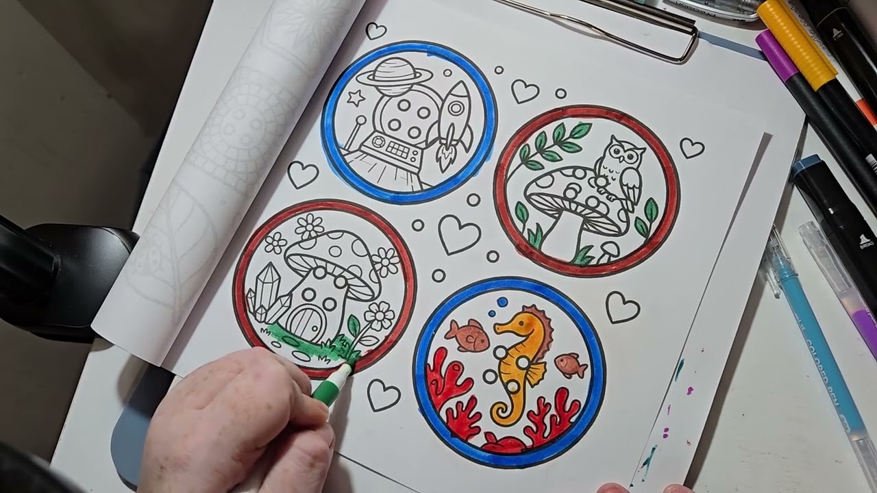 Coloring in 365 buttons by Kimberly kreations 