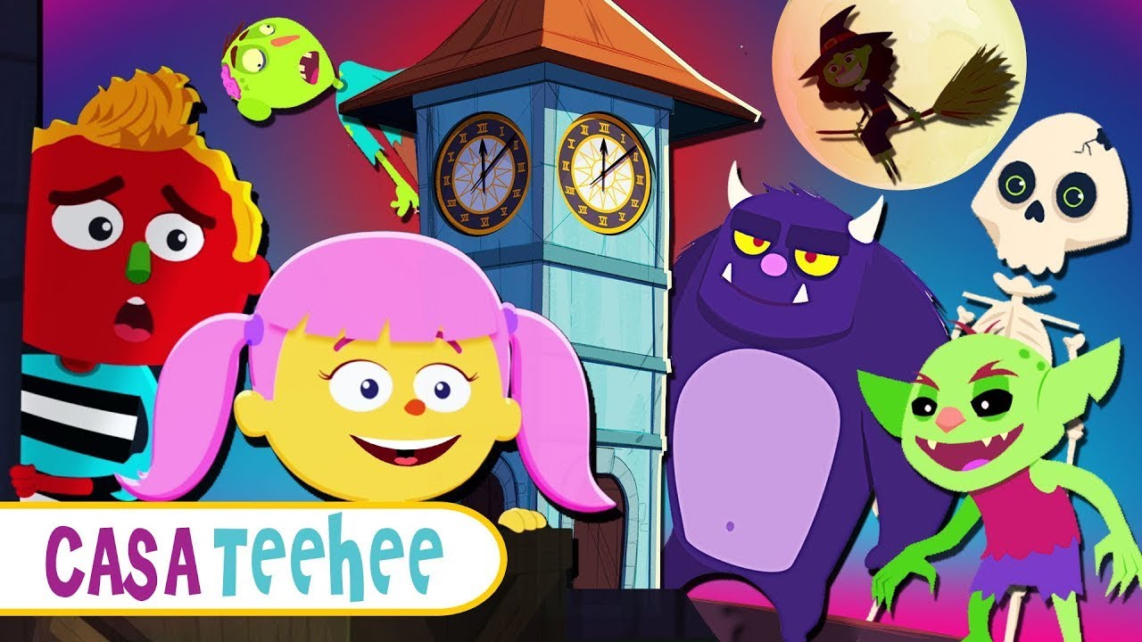 Rima de berçário assustador para Crianças | Hickory Dickory Dock | Casa Teehee