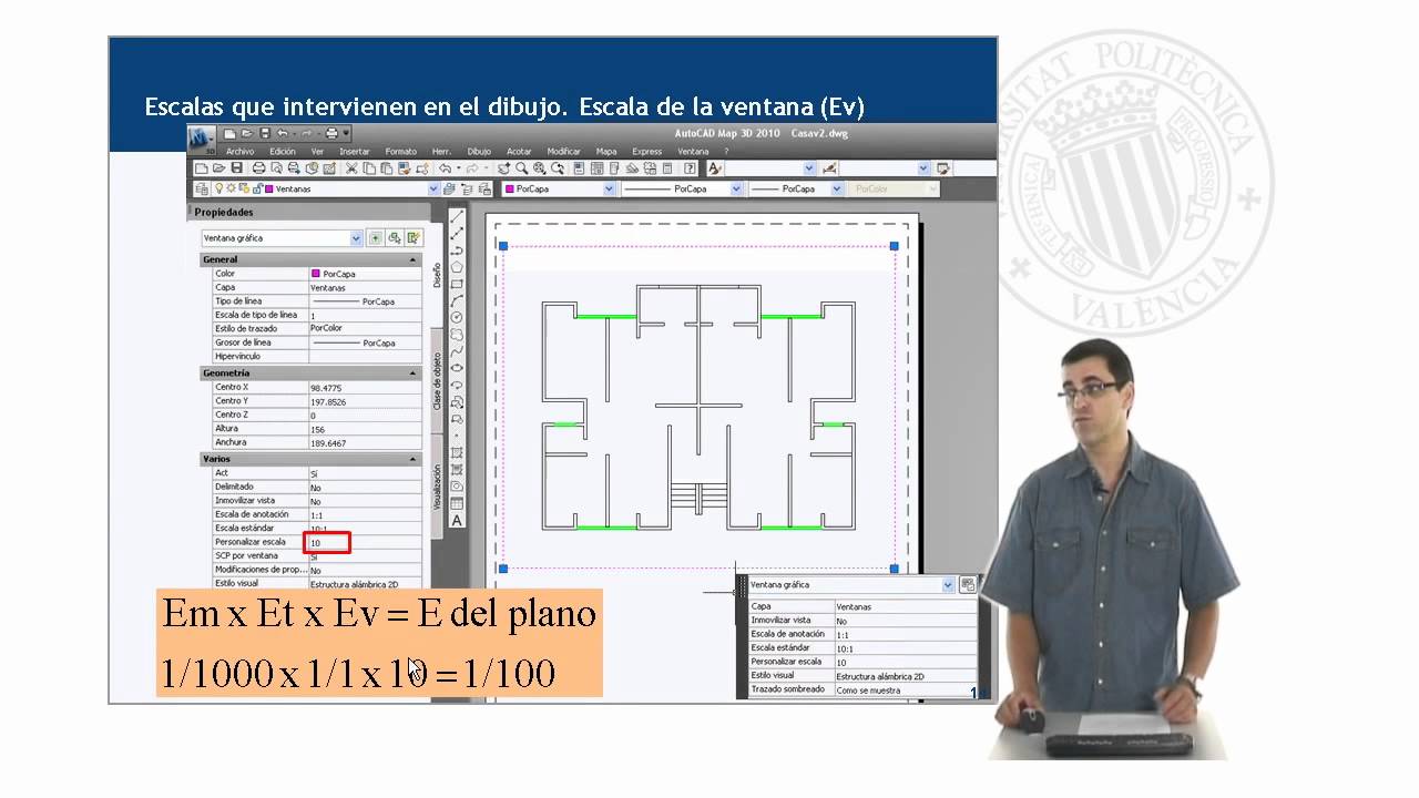 Manejo de escalas en AutoCAD para impresión de planos | 5/26 | UPV