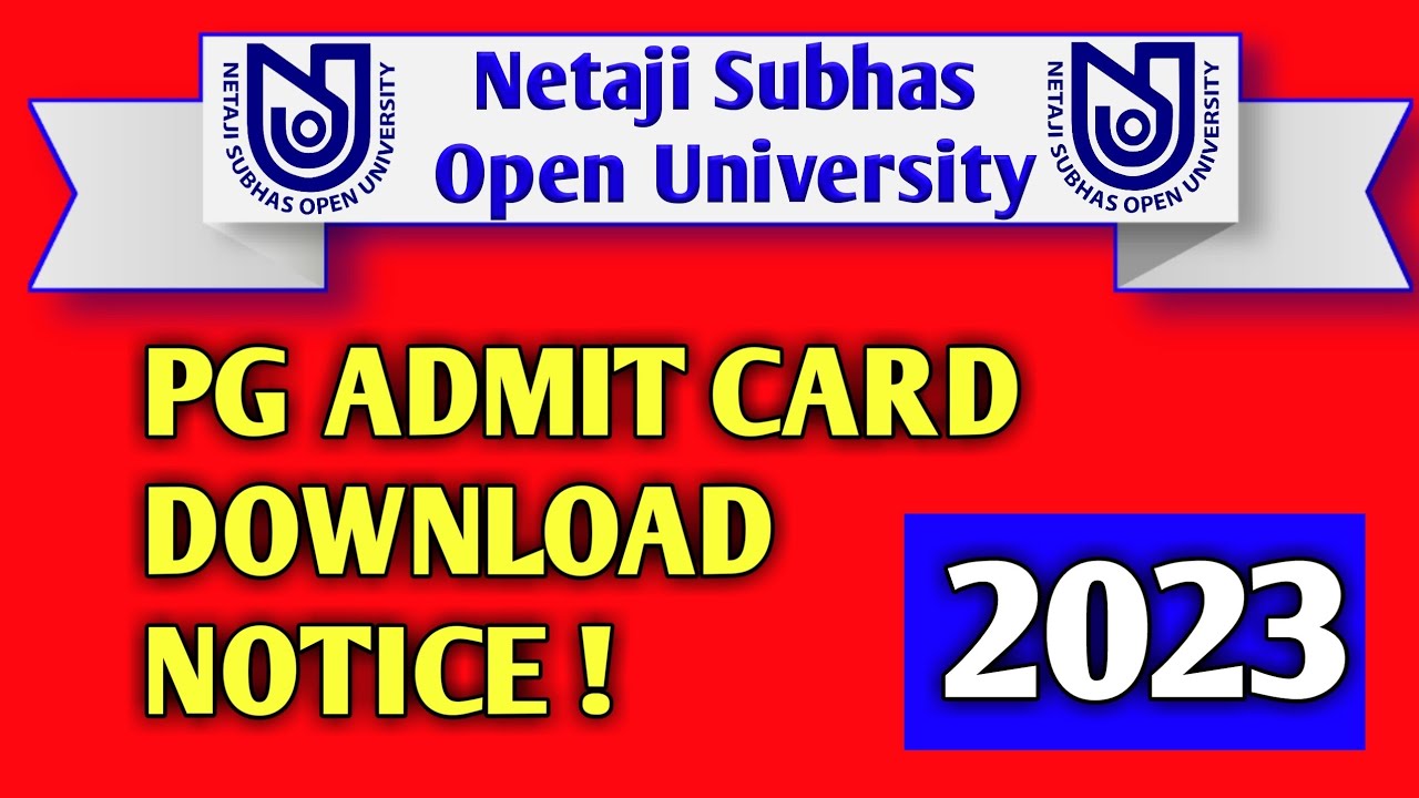 PG Admit Card Download Notice 2023 || Nsouhelpline || Nsou
